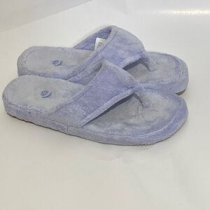 Acorn Women's Purple Comfort on Earth Fuzzy Spa Flip Flop Slippers Size 8-9